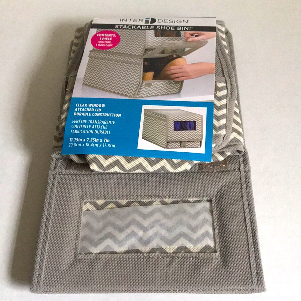 InterDesign Fabric Shoe Bin with Clear Window